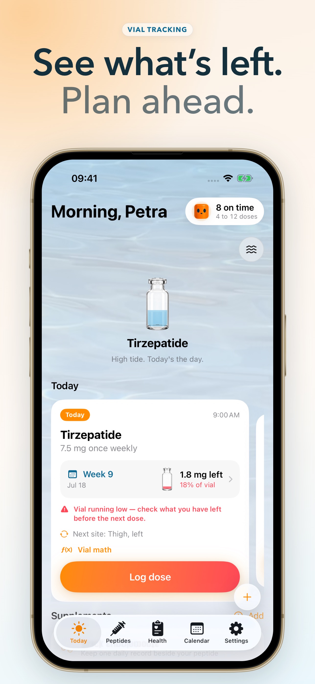 Screenshot 3 of Tiding: Peptide Tracker
