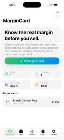 MarginCard App Store preview screenshot 1