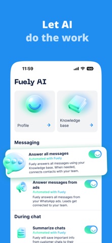 Chatfuel: Auto Reply AI for WA iPhone screenshot