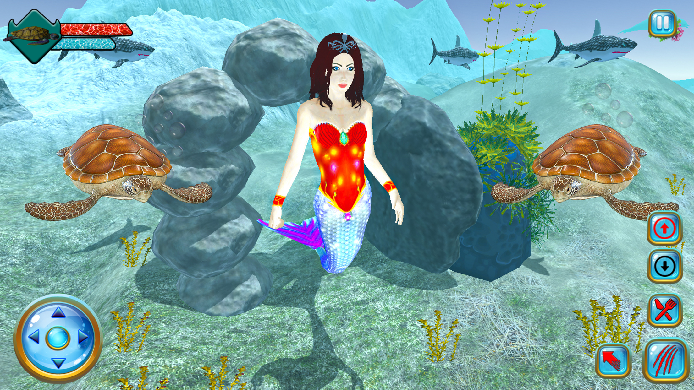 Sea Turtle & Princess Mermaid