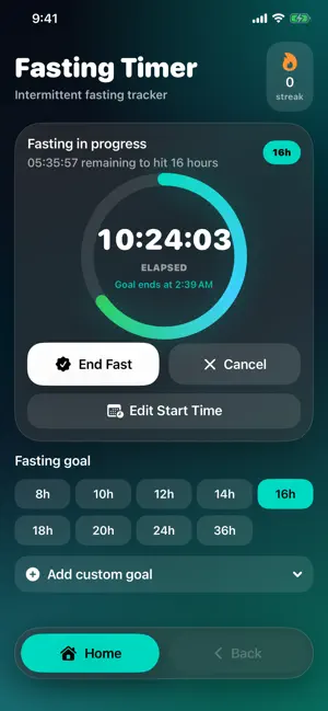 Fasting Timer Tracker screenshot 1
