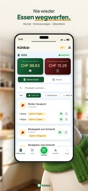 Kühlbär: Vorrat & MHD-Tracker screenshot 3