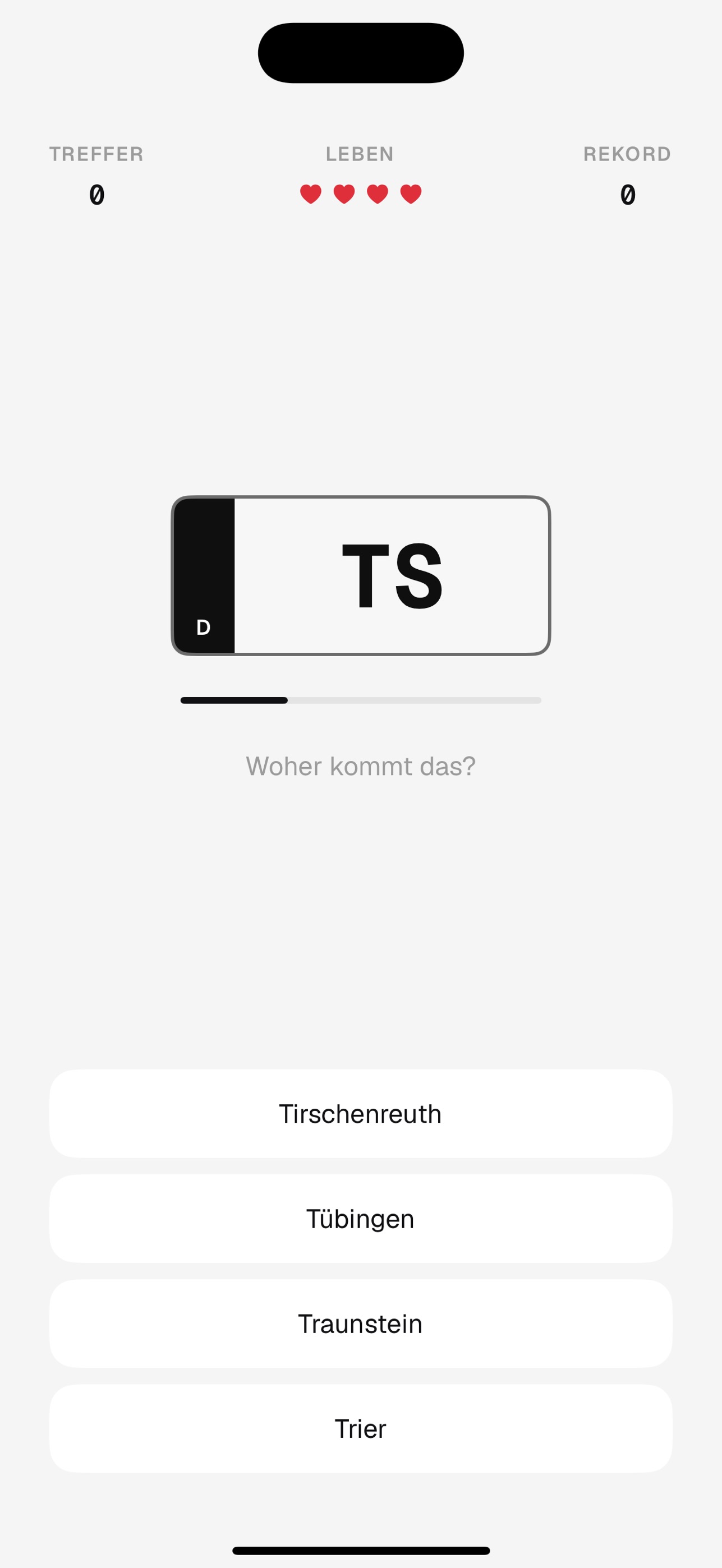 Screenshot 1 of WOHER – Das Kennzeichen Quiz