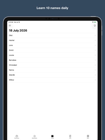 First Name Dictionary iPad screenshot