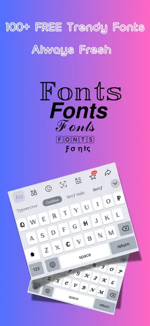 Fonts %: Keyboard & Emoji screenshot 1