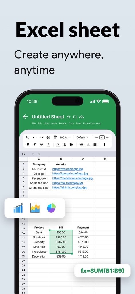 Micro Sheets- XLSX - Productivity App | MWM