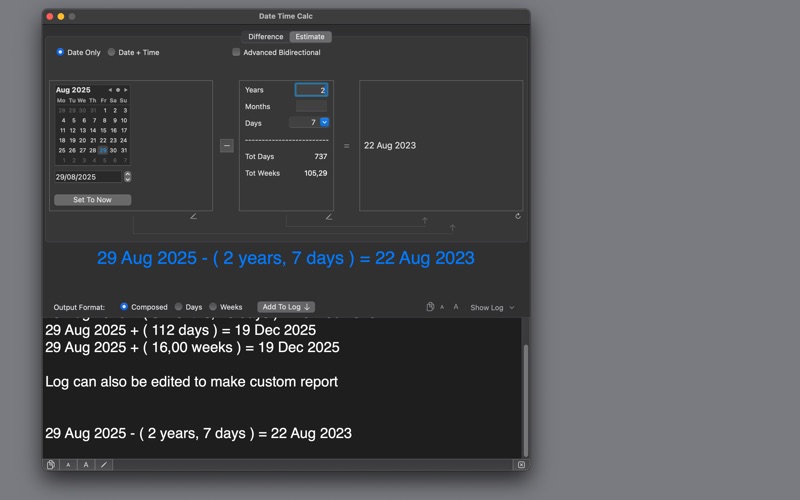 Date Time Calc LT screenshot