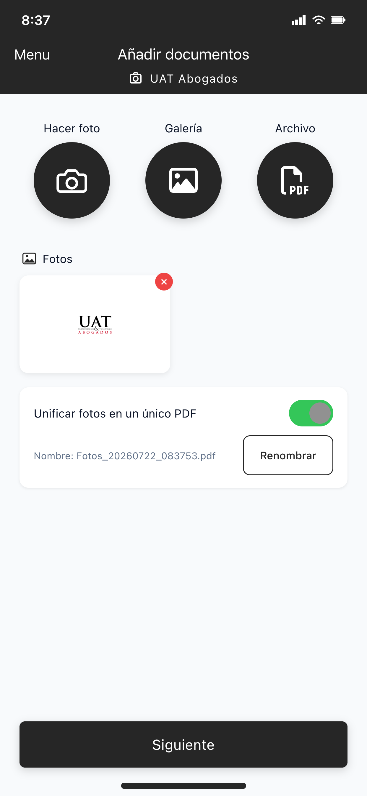 UAT screenshot 4