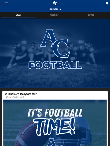 ACCS Athletics iPad screenshot