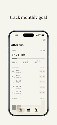 after run - running app iPhone screenshot