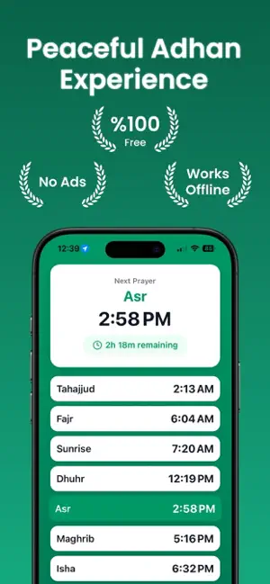 Azan Peace: Prayer Adhan Quran screenshot 1