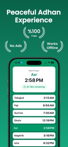 Azan Peace: Prayer Adhan Quran iPhone screenshot