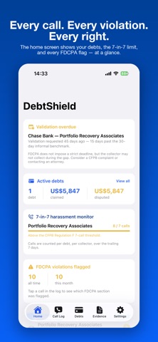 DebtShield iPhone screenshot