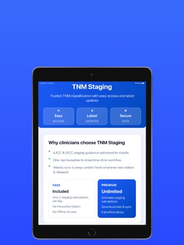 TNM Cancer Staging Calculator iPad screenshot