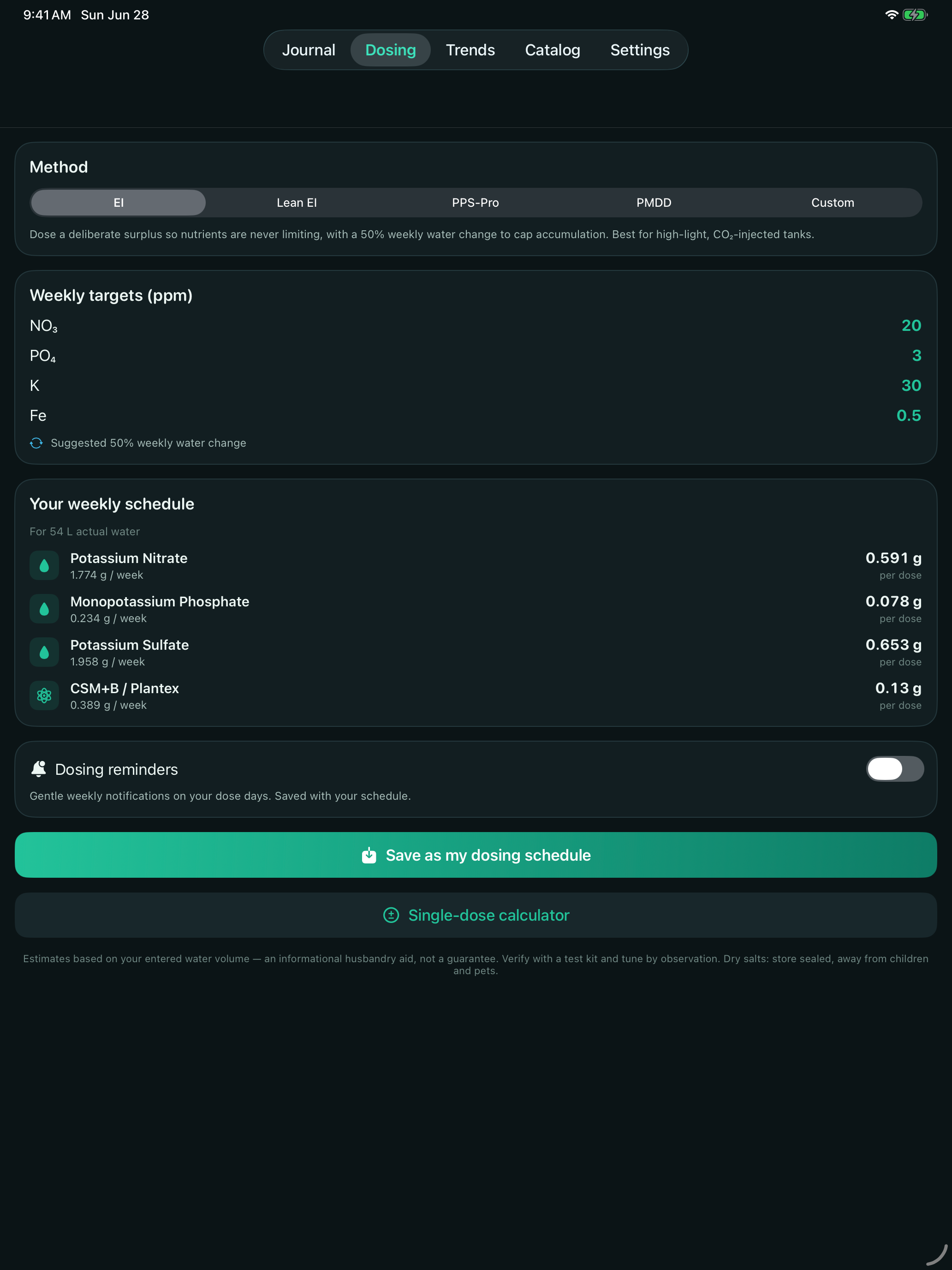 Aquascape Journal: Dosing screenshot 12