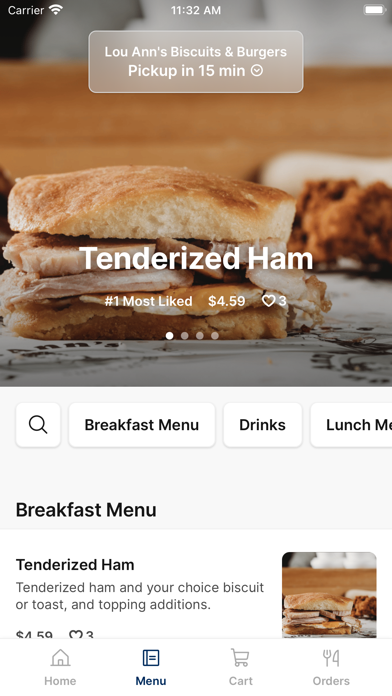 Lou Ann's Biscuits & Burgers iPhone screenshot 2 - Food & Drink app