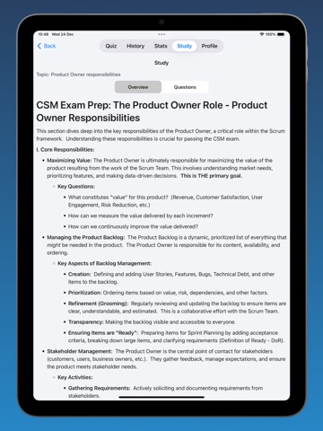 CSM Exam Prep 2026 iPad screenshot