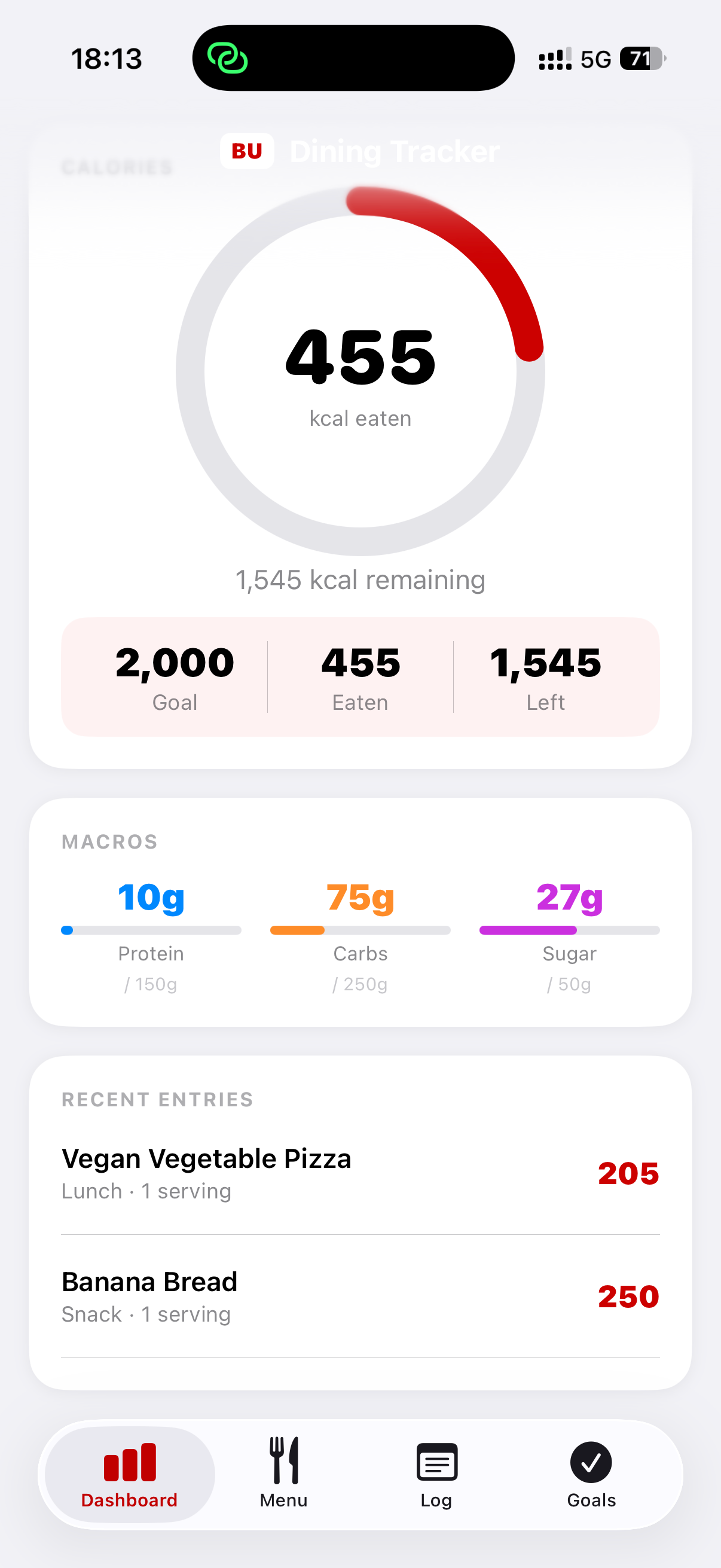 BU Cals screenshot 3
