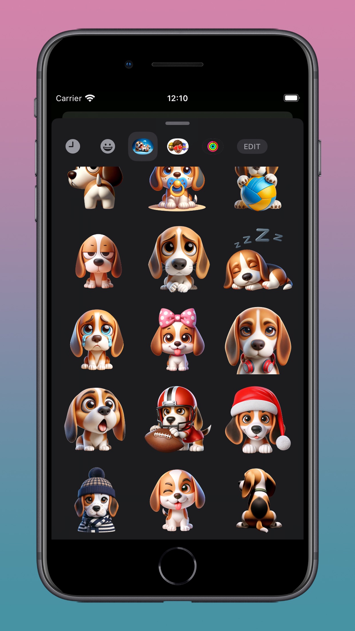 Screenshot do app Beagle Bruno Stickers