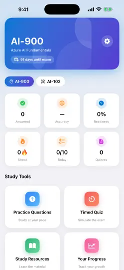 Captura de pantalla de Azure AI Prep en iPhone 1