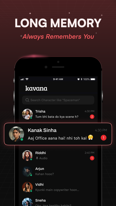 Kavana - AI Chat Stories iPhone screenshot