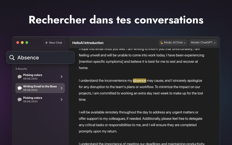 Screenshot #3 pour Fello AI: Chat Bot IA Français