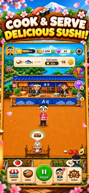 Sushi Panic: Restaurant Tycoon screenshot 2