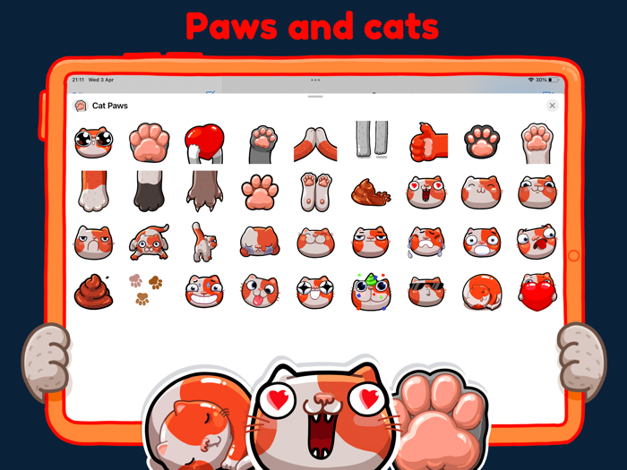 Cat paws stickers