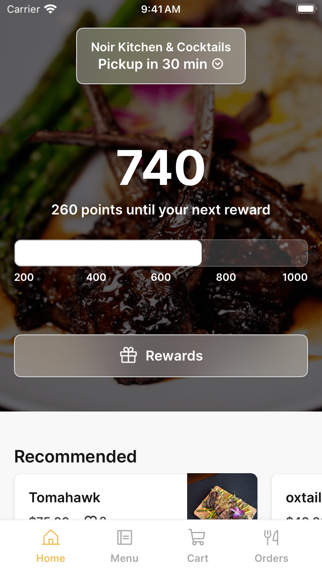 Noir Kitchen iPhone screenshot 1 - Food & Drink app