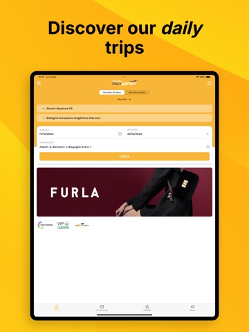 Shuttle Italy Airport iPad screenshot