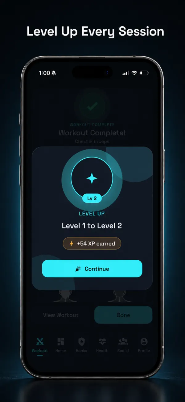 RepQuest ranking and progression screen