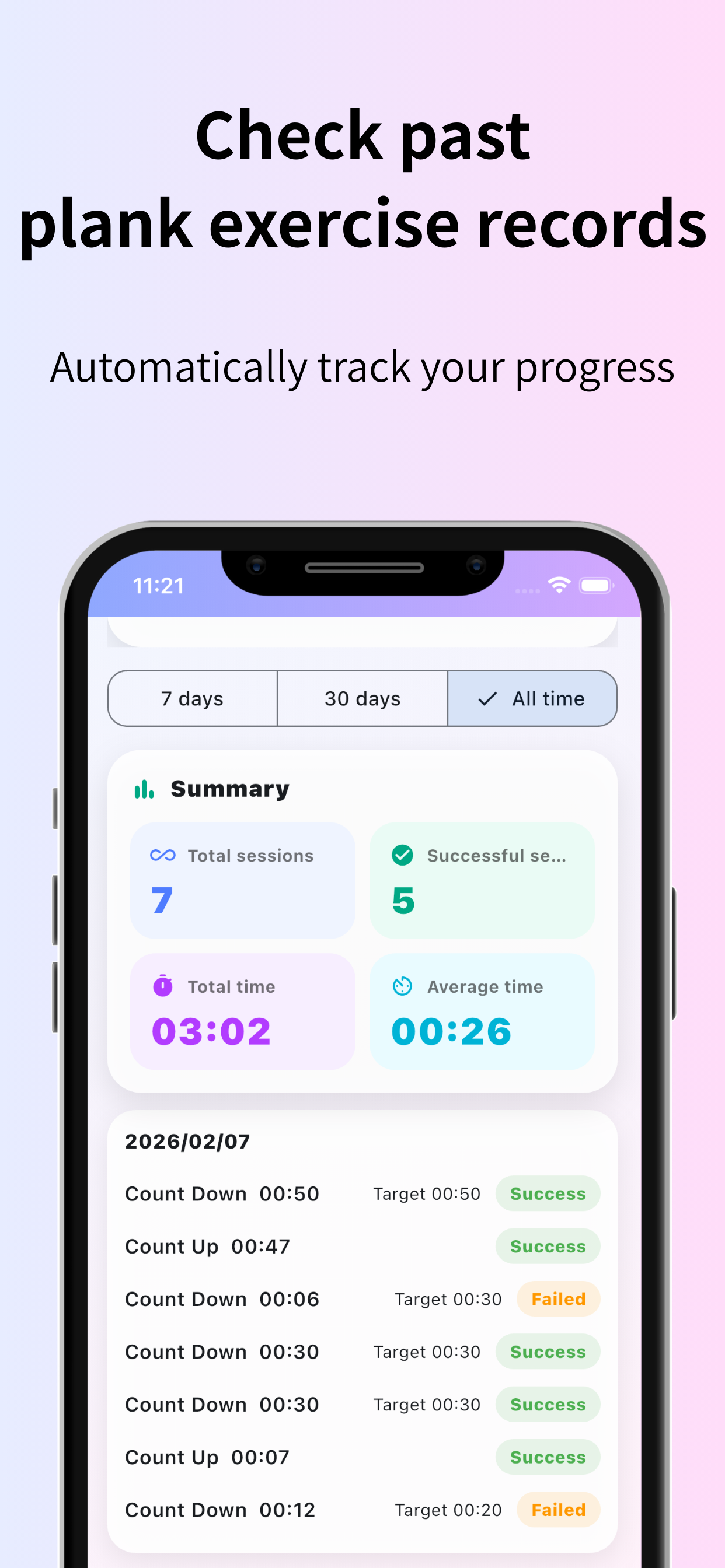 Plank Timer: Core Workout Log screenshot 5