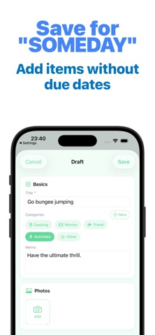 Bucket List - Someday To-do iPhone screenshot