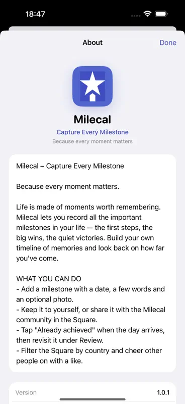 Milecal screenshot 6 of 6