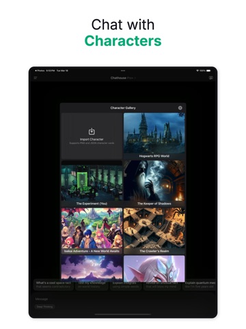 Chat with AI - Chathouse iPad screenshot