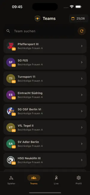 Amateur Handball Stats screenshot 2