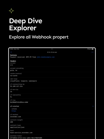 Webhook Notifications - Hook iPad screenshot