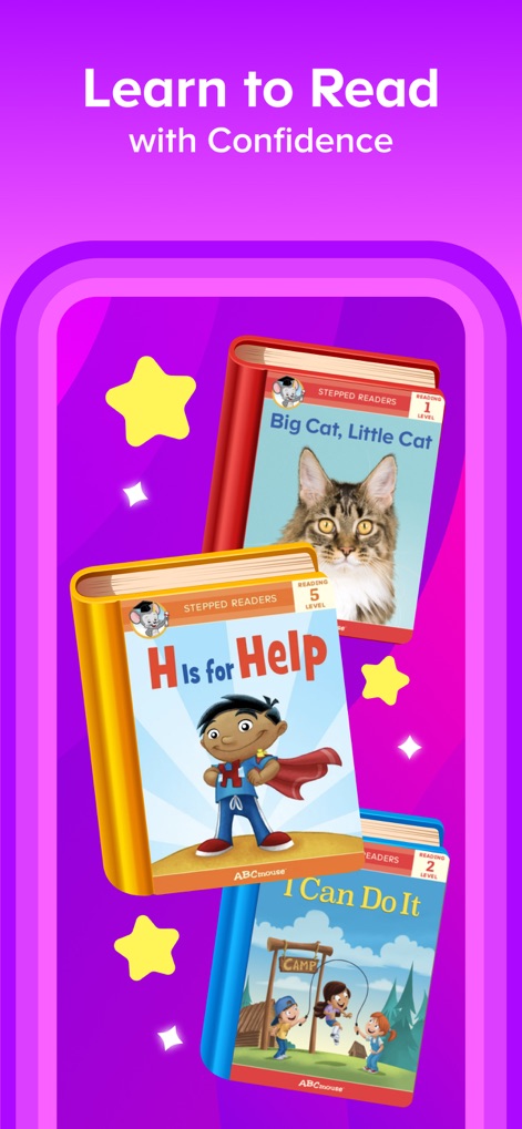 ABCmouse: Kids Learning Games - The app fosters literacy with its collection of colorful, leveled reading books and visual star rewards for encouragement.