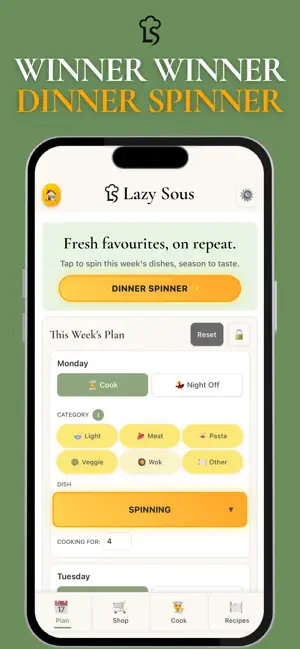 Lazy Sous | Dinner Spinner screenshot 1