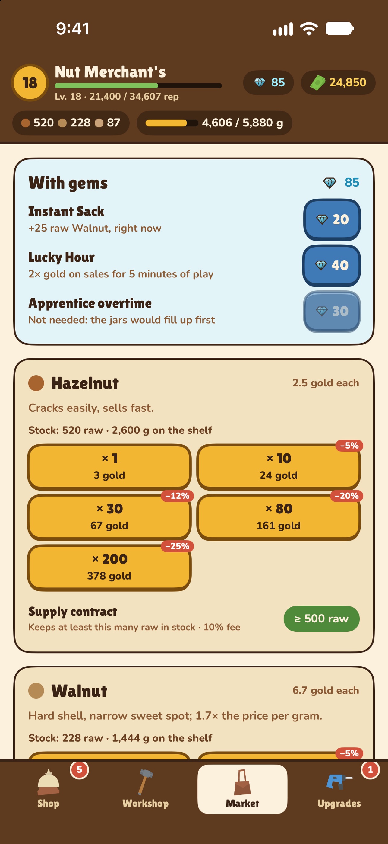 Screenshot 4 of Nut Bazaar: Crack & Sell