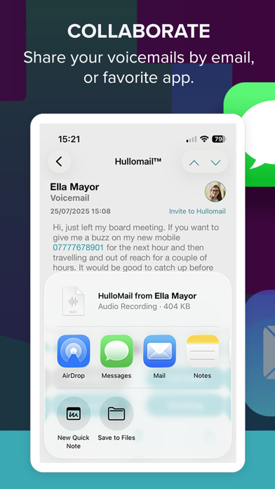 Hullomail Voicemail iPhone screenshot 8 - Productivity app