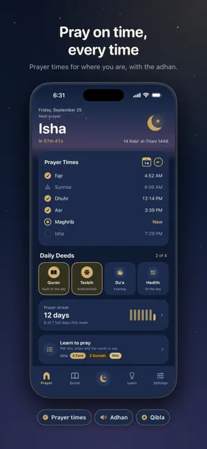 Niyya: Prayer Times & Quran screenshot 1