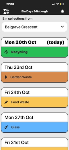 Bin Days Edinburgh Recycling Screenshot 2 of 5