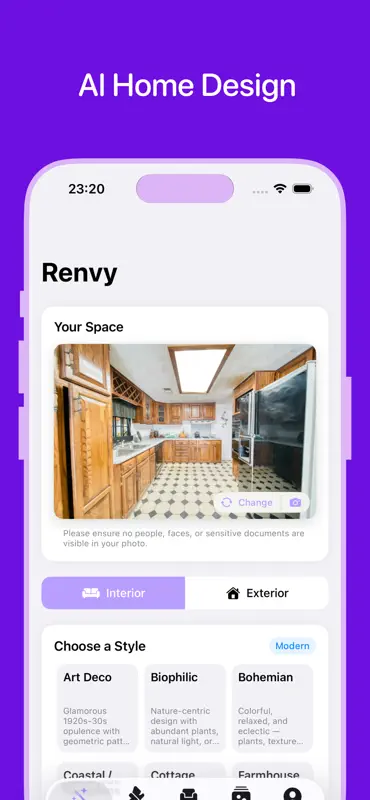 AI Home Remodel Design - Renvy screenshot 1 of 10
