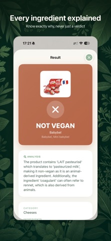 Vegan Check: Food Scanner AI iPhone screenshot