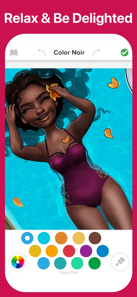 Color Noir・Black Coloring Book - black-woman-pool-coloring-app