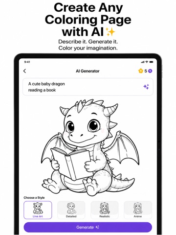 Color Pop: AI Colouring Book iPad screenshot