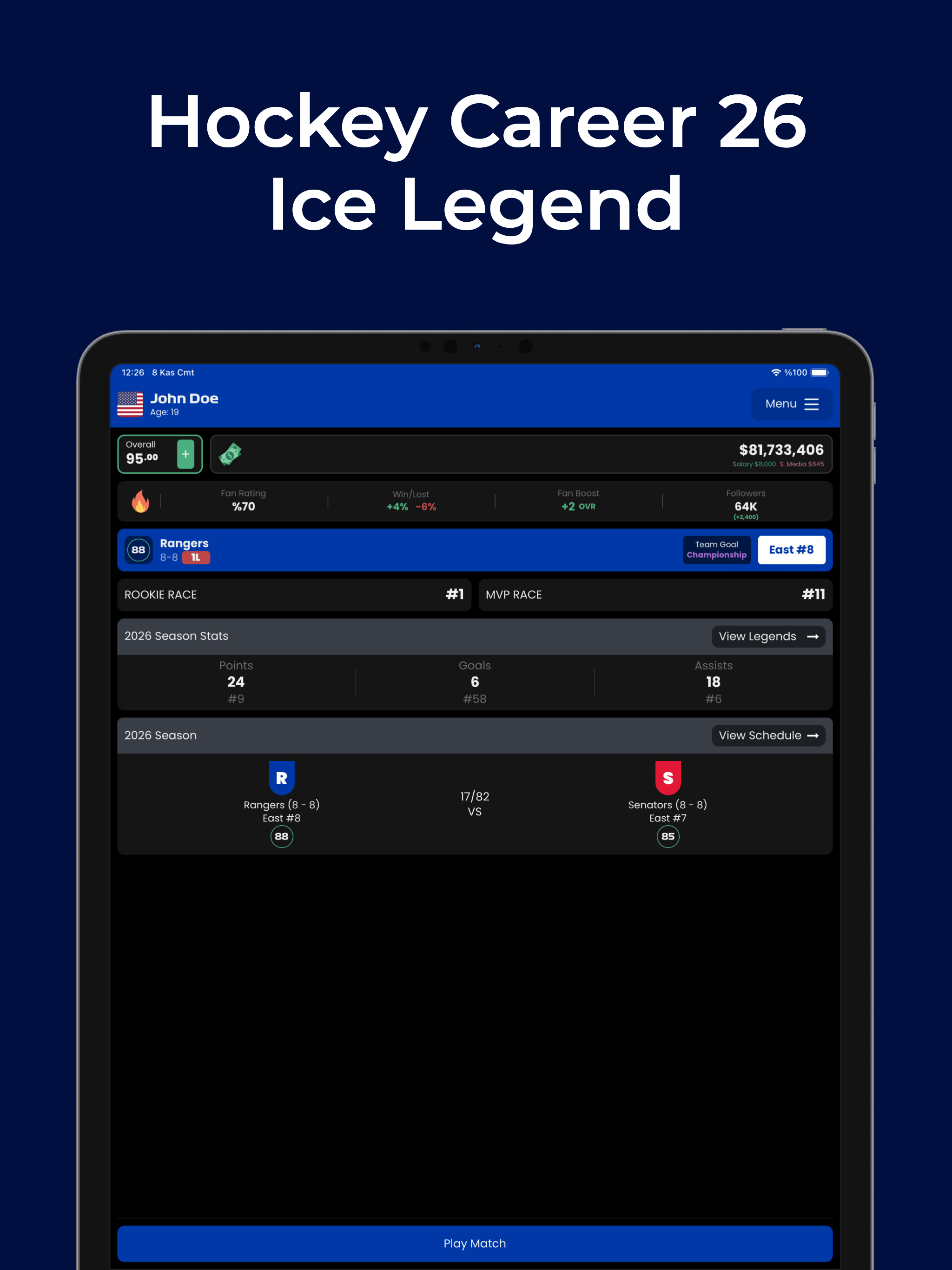 Hockey Career 26 - Ice Legend