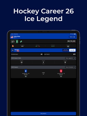 Hockey Career 26 - Ice Legend iPad screenshot