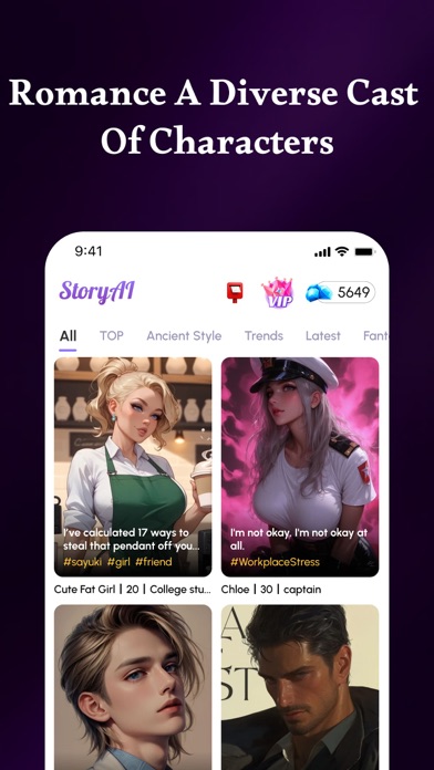 Screenshot 1 of Chat with AI Friend：StoryAI App